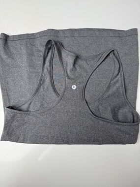 Charcoal Gray Seamless Racerback Tank Top - Lightweight Comfort